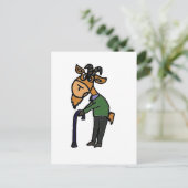 Funny Old Goat Original Art Cartoon Briefkaart (Staand voorkant)