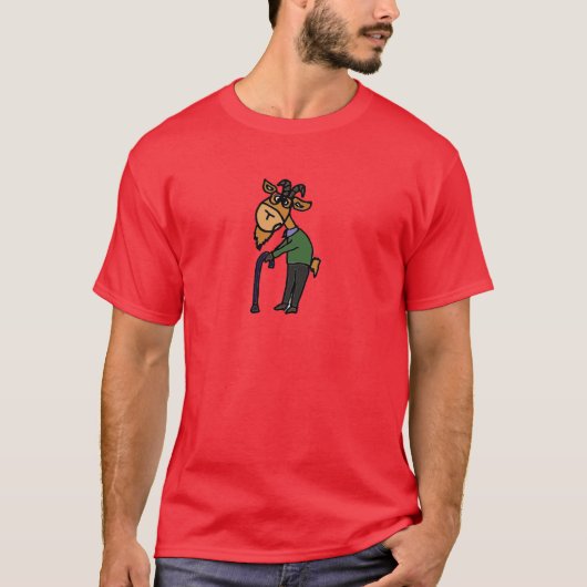 Funny Old Goat Original Art Cartoon T-shirt (Voorkant)