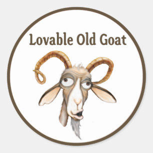 Funny Old Goat Ronde Sticker