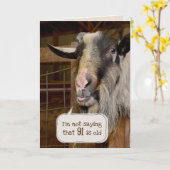 Funny Old Goat voor 91st Birthday Kaart (Gele Bloem)