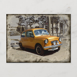 Funny old Gold car Briefkaart