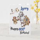 Funny Old Grandpa Goat Birthday Kaart (Gele Bloem)