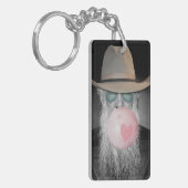 Funny Old Guy Blowble Gum and Heart Sleutelhanger (Voorkant Links)