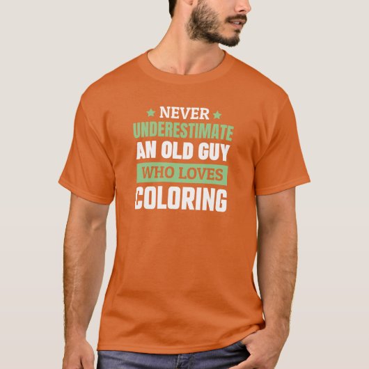 Funny Old Guy Coloring T-Shirt (Voorkant)