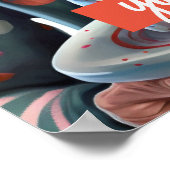 Funny Old Lady met Cat Ears Birthday Poster (Hoek)