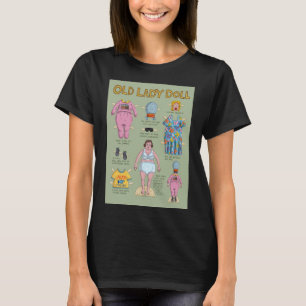 FUNNY Old Lady Paper Doll T-shirt