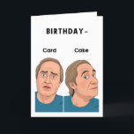 Funny Old Man Birthday Kaart<br><div class="desc">Een kaart? Of taart? Deze verjaardagskeuze is nog nooit zo zoet geweest - waarom niet allebei? Deze oude mannen verjaardagskaart zorgt voor het plezier en een stukje humor! De kaart heeft een humoristisch contrast: linksonder ziet een oud man er bezorgd en verrast uit onder het woord 'Kaart', terwijl rechtsonder hetzelfde...</div>