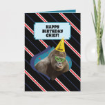 Funny Old Man Birthday Kaart met Gorilla<br><div class="desc">Een grappige oude man verjaardagskaart met een gorilla aan de voorkant en een 'apemazing' aap die een glimlach op het gezicht van je mannelijke vriend of familielid zal maken. Om het nog specifieker te maken, kun je hun naam, leeftijd en een bericht toevoegen aan deze moderne en grappige gorilla-kaart om...</div>