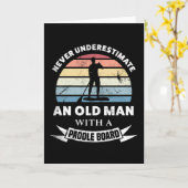 Funny Old Man Paddleboarding Gift Dad Kaart (Gele Bloem)