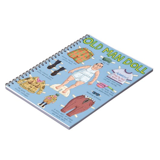 FUNNY Old MAN Paper Doll. Notitieboek (Linkerzijde)