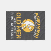 Funny Old Men Who Loves Tennis  Fleece Deken (Voorkant (Horizontaal))