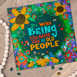 Funny Old People Verjaardagsbloemen Schattigee ins Legpuzzel