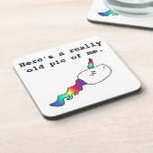 Funny Old Pic of Me Rainbow Unicorn Sperm Gift Onderzetter (Linkerzijde)