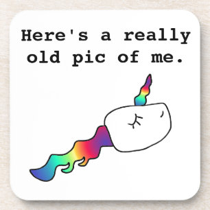 Funny Old Pic of Me Rainbow Unicorn Sperm Gift Onderzetter