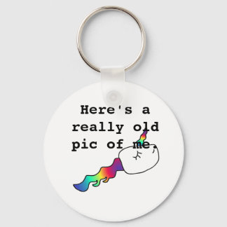Funny Old Pic of Me Rainbow Unicorn Sperm Gift Sleutelhanger