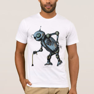 Funny old robot t-shirt design