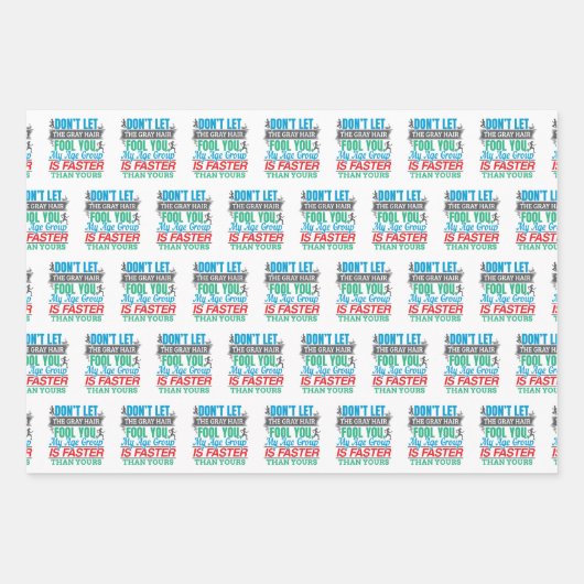 Funny Old Runner - Snellere Leeftijdsgroep aan het Inpakpapier Vel (Voorkant)