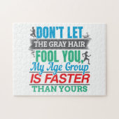 Funny Old Runner - Snellere Leeftijdsgroep aan het Legpuzzel (Horizontaal)