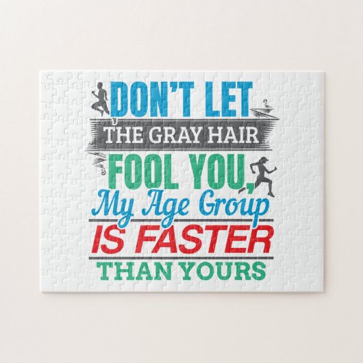Funny Old Runner - Snellere Leeftijdsgroep aan het Legpuzzel (Horizontaal)