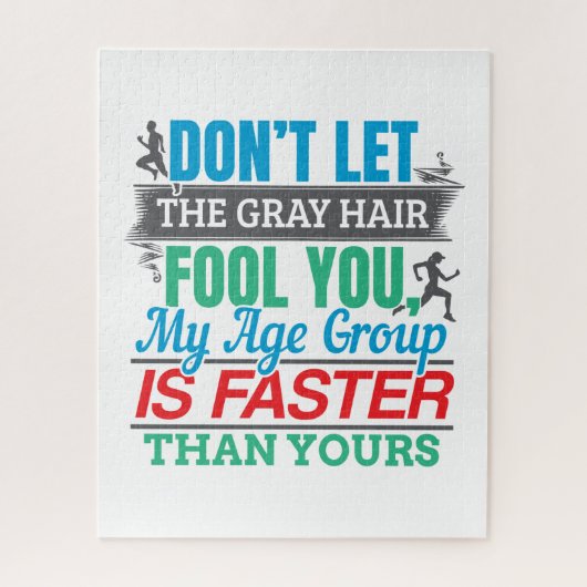 Funny Old Runner - Snellere Leeftijdsgroep aan het Legpuzzel (Verticaal)