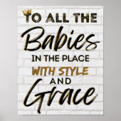 Funny Old School 90's Hip Hop Birthday/Baby shower Poster (Voorkant)