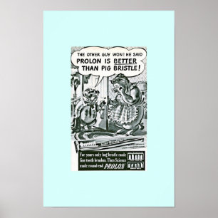 Funny Old ToothBrusad: Pigs & Toothbrushes Poster