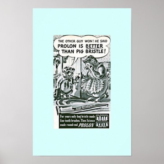 Funny Old ToothBrusad: Pigs & Toothbrushes Poster (Voorkant)
