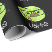 Funny Old Veggie Cabbage Pun Dark BG Cadeaupapier (Rol Hoek)