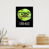 Funny Old Veggie Cabbage Pun Dark BG Poster (Keuken)