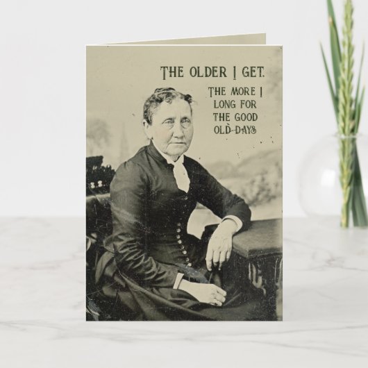 Funny Old Woman Portret voor Seniors Birthday Kaart (Voorkant)