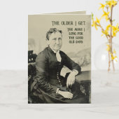 Funny Old Woman Portret voor Seniors Birthday Kaart (Gele Bloem)