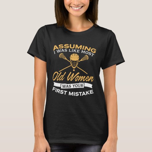 Funny Old Women Lacrosse Lovers T-shirt (Voorkant)