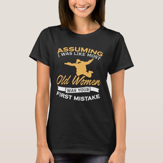 Funny Old Women Skydiving Lovers T-shirt (Voorkant)