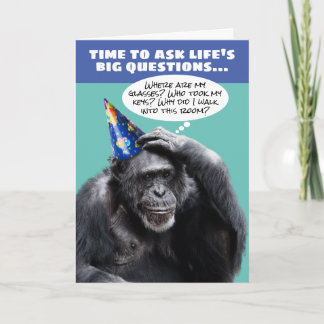 Funny Older Forgetful Chimpansee Birthday Kaart