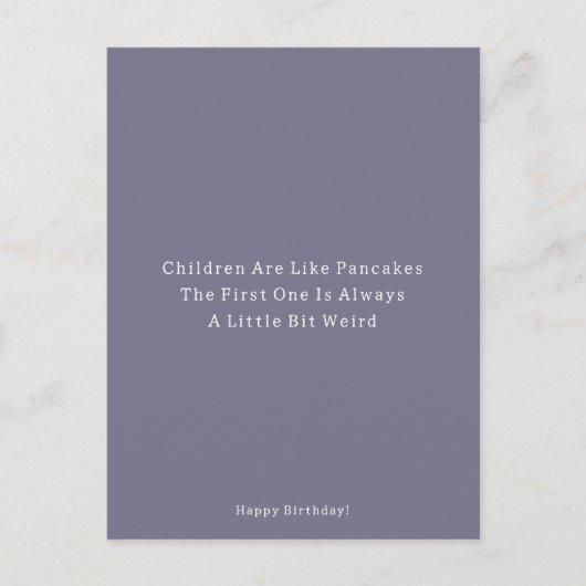 Funny Older Sibling Pancakes Happy Birthday Card Briefkaart (Voorkant)