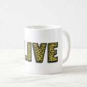 Funny Olive Heart Green Olife Typografie Koffiemok (Voorkant rechts)