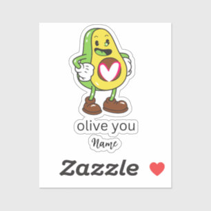 Funny Olive Je Humor voegt naam  cadeau toe Sticker