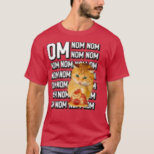 Funny Om Nom Nom Nom Oranje kat Eating Pepperoni P T-shirt