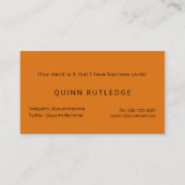 Funny OMG Young Adult Bold Oranje Visitekaartje (Achterkant)