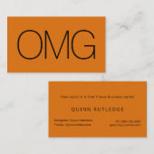 Funny OMG Young Adult Bold Oranje Visitekaartje (Voorkant / Achterkant)