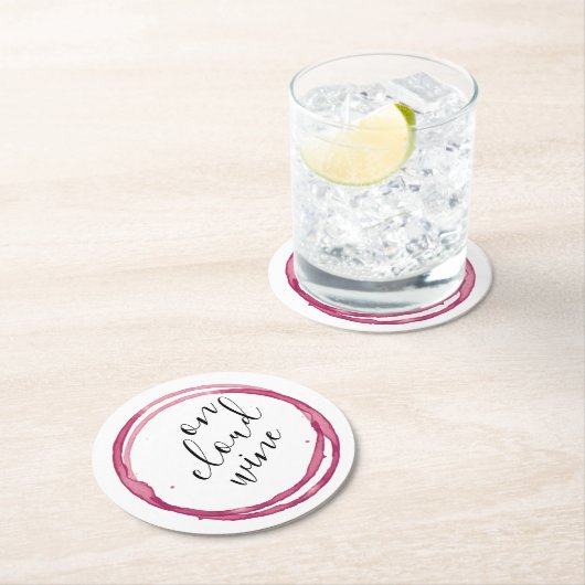 Funny on Cloud Wine Round Paper Onderzetter (Insitu)