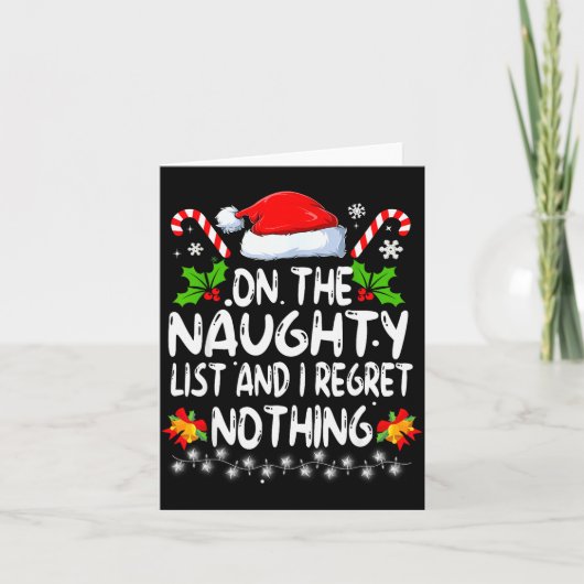Funny On The List Of Naughty And I Regret Nothing Kaart (Voorkant)