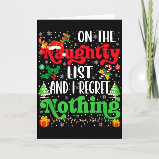 Funny On The List Of Naughty And I Regret Nothing Kaart (Voorkant)