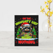 Funny On The Naughty List I Regret Nothing Christm Kaart (Gele Bloem)