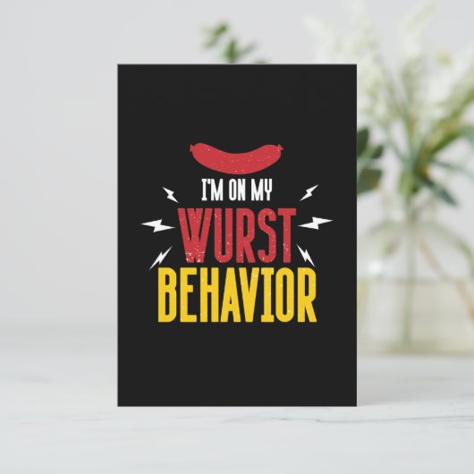 Funny on Wurst Behavior Oktoberfest Kaart (Staand voorkant)