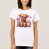 Funny One Boujee Heifer / Highland Koe T-shirt (Voorkant)