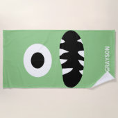 Funny One Eyed Monster Kinder Gepersonaliseerd Gro Strandlaken (Voorkant)