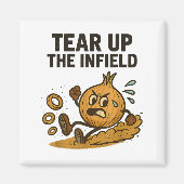 Funny Onion Rings Baseball Base Infield Glove Soft Magneet (Voorkant)