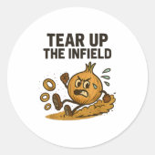 Funny Onion Rings Baseball Base Infield Glove Soft Ronde Sticker (Voorkant)