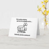 Funny Online Dating Ghost Halloween Kaart (Gele Bloem)